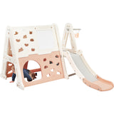 ZNTS 7-in-1 Toddler Climber and Slide Set Kids Playground Climber Slide Playset with Tunnel, Climber, PP300099AAH