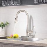 ZNTS Single Handle Pull Down Kitchen Sink Faucet Brushed Nickel JYBC941BN