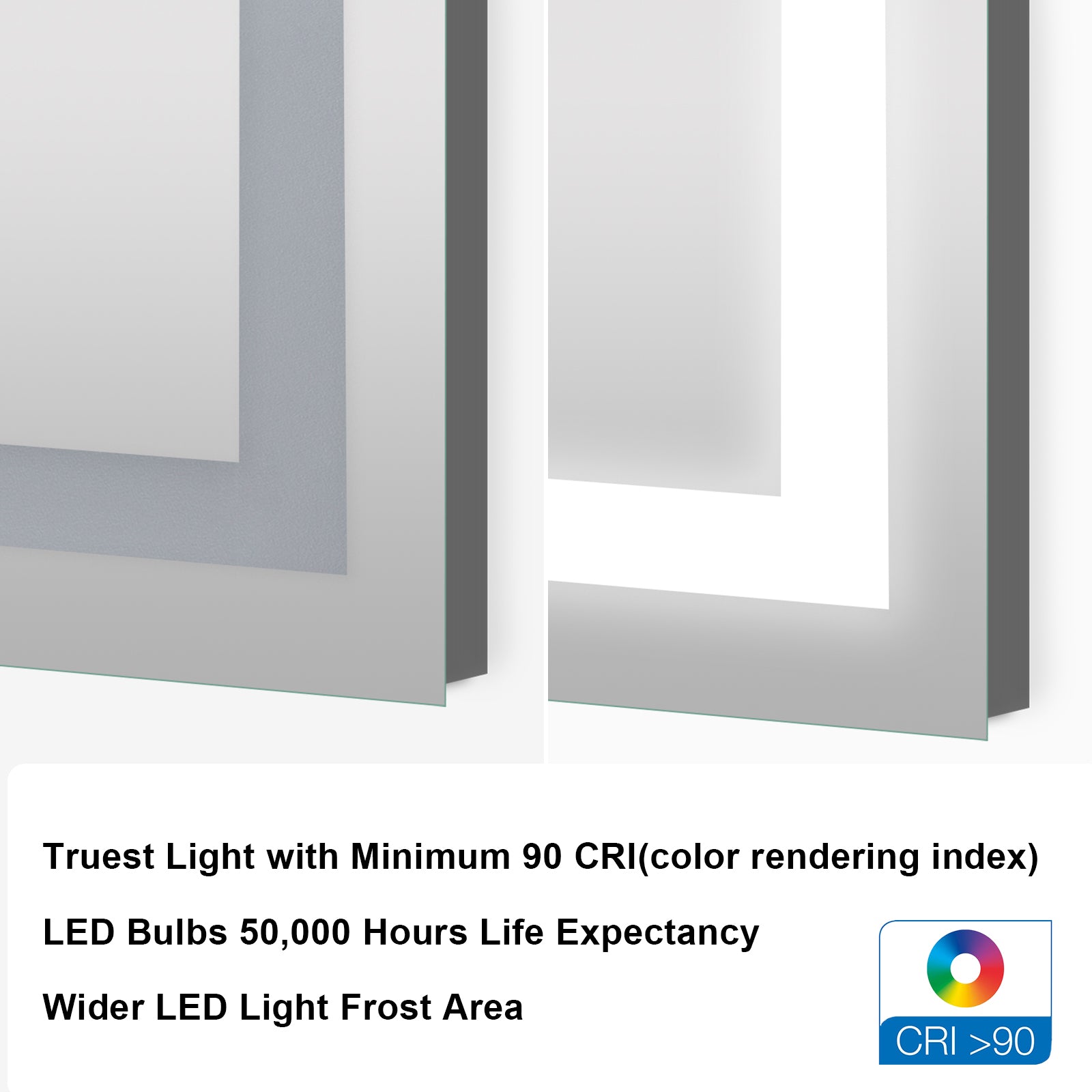 ZNTS 28x36 Inch LED Lighted Bathroom Mirror with 3 Colors Light, Wall Mounted Bathroom Vanity Mirror with W156267688