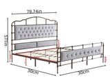 ZNTS King size High Boad Metal bed with soft head and tail, no spring, easy to assemble, no noise W1708127643