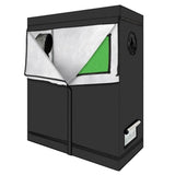 ZNTS LY-120*60*150cm Home Use Dismountable Hydroponic Plant Growing Tent with Window Green & Black 51114120