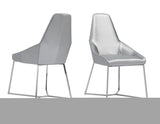 ZNTS Modrest Sarah Modern Pearl Grey Leatherette Dining Chair B04961475