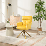 ZNTS Yellow Velvet Contemporary High-Back Upholstered Swivel Accent Chair W116470753