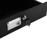 ZNTS 19" 2U Steel Plate DJ Drawer Equipment Cabinet with Keys Black 23863198