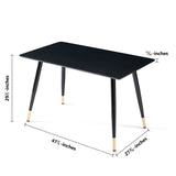 ZNTS Black Modern Kitchen Dining MDF Table For Smart Home W116464018