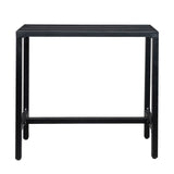 ZNTS 40in Iron With Adjustment Knob Patio Bar Table Black 72049429
