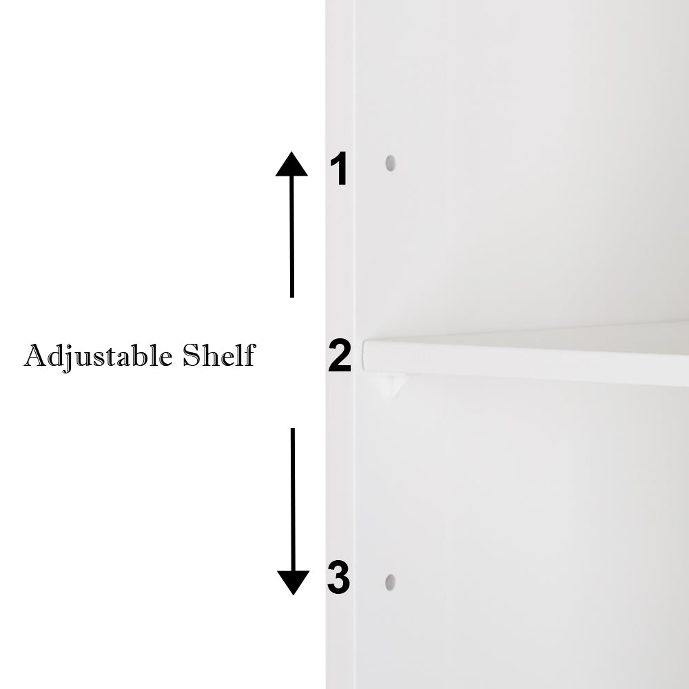 ZNTS 3-tier Single Door Mirror Indoor Bathroom Wall Mounted Cabinet Shelf White 48311781