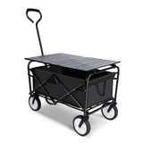 ZNTS Heavy Duty Portable Folding Wagon and Collapsible Aluminum Alloy Table Combo Utility Outdoor Camping W113468192