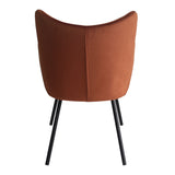 ZNTS Modrest Barrett Modern Orange & Black Dining Chair B04961458