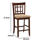 ZNTS Set of 2 Chairs Dining Room Furniture Brown Solid wood Counter Height Chairs Upholstered Cushioned HS00F1205-ID-AHD