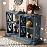 ZNTS TREXM Console Table with 3-Tier Open Storage Spaces and "X" Legs, Narrow Sofa Entry Table for Living WF199317AAM