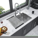 ZNTS Stainless Steel Drop In Kitchen Sink - 25 Inch Drop-in Topmount Sinks 16 Gauge R10 Tight Radius Deep W124353882