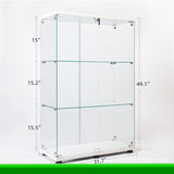 ZNTS Two-door Glass Display Cabinet 3 Shelves with Door, Floor Standing Curio Bookshelf for Living Room 43021305