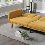 ZNTS Elegant Modern Sofa Mustard Color Polyfiber 1pc Sofa Convertible Bed Wooden Legs Living Room Lounge HS00F8511-ID-AHD