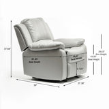ZNTS Charlotte Ivory Leather Gel Recliner B05081527