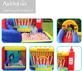 ZNTS AirMyFun Food Bouncy Castle, Bounce House with Hamburger Ketchup Shape, Jump & Slide Area with W1134126871