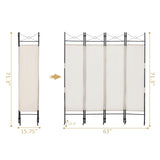 ZNTS 4-Panel Metal Folding Room Divider, 5.94Ft Freestanding Room Screen Partition Privacy Display for W2181P145309