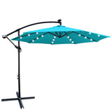 ZNTS 10 ft Outdoor Patio Umbrella Solar Powered LED Lighted Sun Shade Market Waterproof 8 Ribs Umbrella W65642336