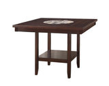 ZNTS 1pc Contemporary Transitional Counter Height Dining Table with 20-Inch Lazy Susan Rich Dark Brown B011P160136