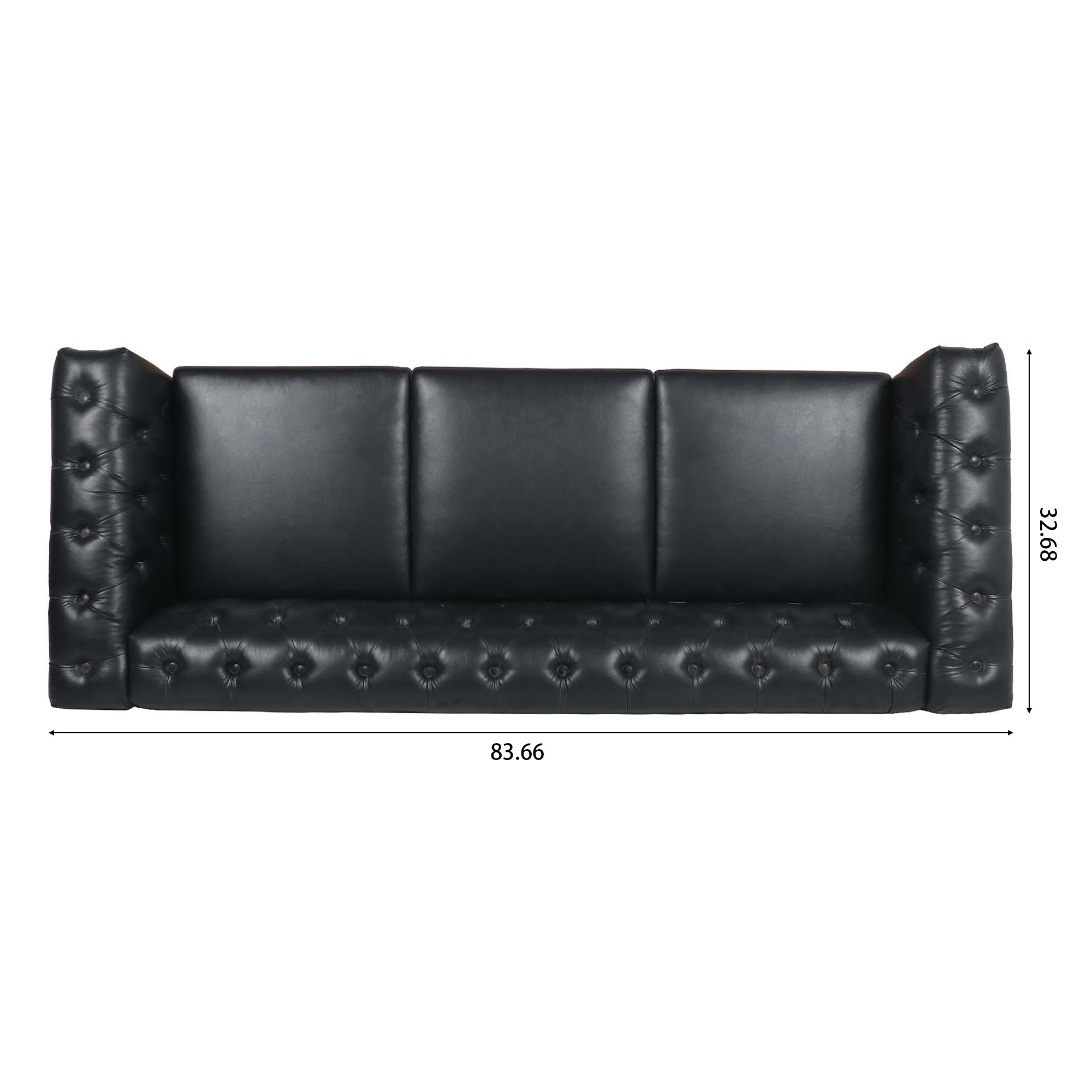 ZNTS 83.66 Inch Width Traditional Square Arm removable cushion 3 seater Sofa W68042996