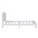 ZNTS Twin Size Wood Platform Bed with House-shaped Headboard WF297962AAH