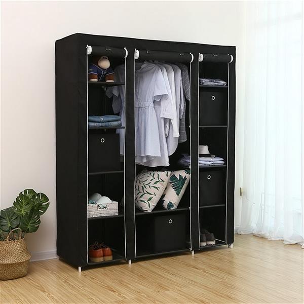 ZNTS 69" Portable Clothes Closet Wardrobe Storage Organizer with Non-Woven Fabric Quick and Easy to 39176847