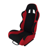 ZNTS A Pair of Single Adjuster Double - Track Racing Seats Black And Red Nylon 05344982
