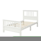 ZNTS Wood Platform Bed with Headboard and Footboard, Twin WF192972AAK