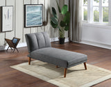 ZNTS Blue Grey Polyfiber 1pc Adjustable Chaise Bed Living Room Solid wood Legs Plush Couch HS00F8516-ID-AHD