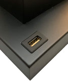 ZNTS 22"H GOLD SQUARE W/ BLACK SHADE CRYSTAL CENTERPIECE WITH NIGHT LIGHT, USB Port + Power Outlet B080119361