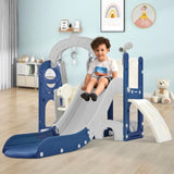 ZNTS Toddler Slide and Swing Set 5 in 1, Kids Playground Climber Slide Playset with Telescope, PP321359AAC