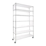 ZNTS 7 Tier Wire Shelving Unit, 2450 LBS NSF Height Adjustable Metal Garage Storage Shelves with Wheels, W155065923