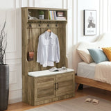 ZNTS Wood Coat Rack, Storage Shoe Cabinet, with Clothes Hook, with Sponge Pad Product, Multiple Storage 03980719