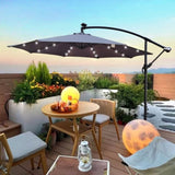 ZNTS 10 ft Outdoor Patio Umbrella Solar Powered LED Lighted Sun Shade Market Waterproof 8 Ribs Umbrella W65642337