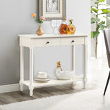 ZNTS 2-Tier Console Table with 2 Drawers, Console Tables for, Sofa Table with Storage Shelves, 12371188
