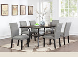 ZNTS Grey Fabric Modern Set of 2 Dining Chairs Plush Cushion Side Chairs Nailheads Trim Wooden Chair B011119660