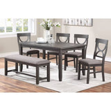 ZNTS Dasher 6 Piece Wood Dining Set, Grey B01682324