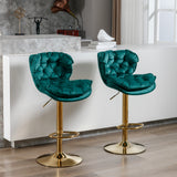 ZNTS A&A Furniture,Swivel Bar Stools Set of 2, Velvet Counter Height Adjustable Barstools, Dining Bar W114364645