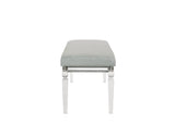 ZNTS 1Pc Glam Style Bench Upholstered Light Grey Brown Fabric Contemporary Style Bedroom Living Room ESFCRMB7200-94-BENCH