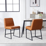 ZNTS Upholstered Leather Dining Chairs Set of 2 With Metal Legs, Mid Century Modern Leisure Chairs for W1439125946