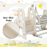 ZNTS Toddler Slide and Swing Set 3 in 1,Kids Playground Climber Slide Playset with Basketball PP315112AAE