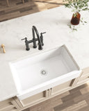 ZNTS Farmhouse/Apron Front White Ceramic Kitchen Sink 56586229