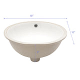 ZNTS 19"x16" Oval Shape Undermount Bathroom Sink Modern Pure White Porcelain Ceramic Lavatory Vanity Sink W122552091