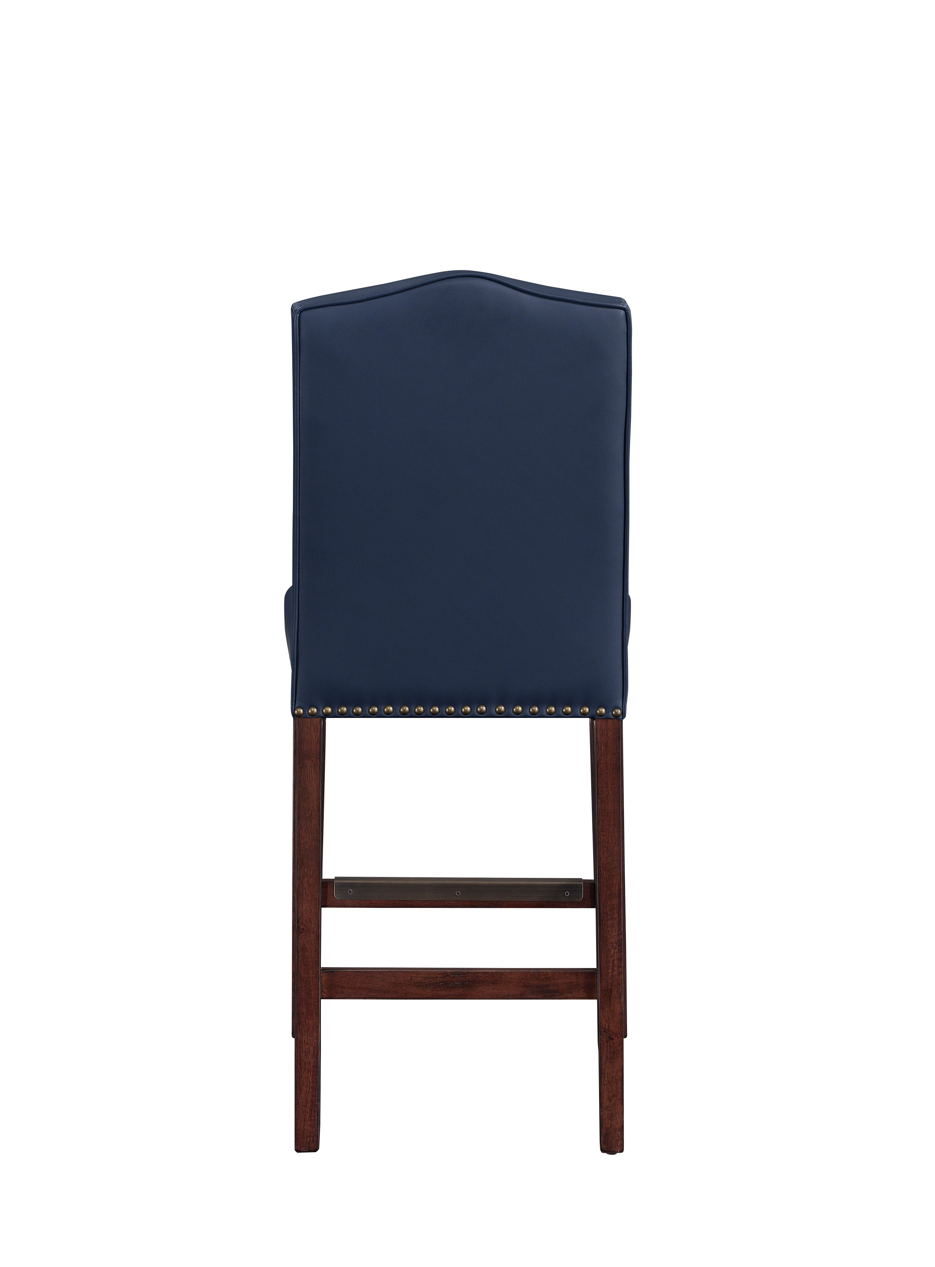 ZNTS Claremont Navy Faux Leather Counter Stool B05081038