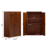 ZNTS Bathroom Storage Cabinet Freestanding Wooden Floor Cabinet with Adjustable Shelf and Double Door W169392185