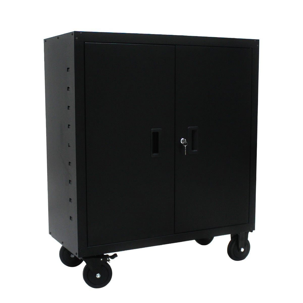 ZNTS Metal Storage Cabinet with Locking Doors and One Adjustable Shelves With 4 Wheels W110264743