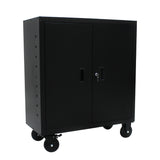 ZNTS Metal Storage Cabinet with Locking Doors and One Adjustable Shelves With 4 Wheels W110264743