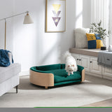 ZNTS Scandinavian style Elevated Dog Bed Pet Sofa With Solid Wood legs and Bent Wood Back, Velvet W79460560