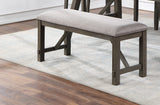ZNTS Dining Room Furniture 1x Bench Rich Dark Brown Finish Fabric Cushion Seat B01163923