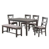 ZNTS Dasher 6 Piece Wood Dining Set, Grey B01682324